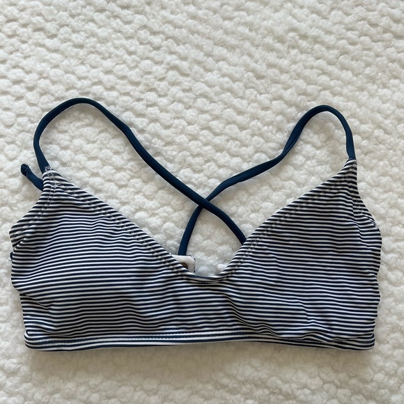 Blue and White Striped Bikini Top - Picture 5 of 8